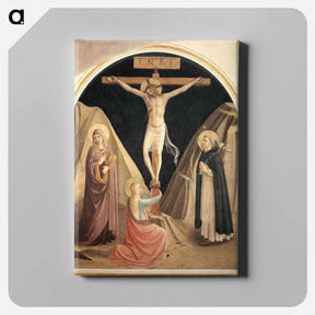 アートパネル-Crucifixion with the Virgin, Mary Magdalene and St. Dominic - フラ アンジェリコ Canvas.