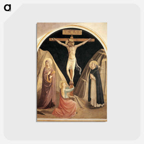 アートポストカード-Crucifixion with the Virgin, Mary Magdalene and St. Dominic - フラ アンジェリコ Postcard.