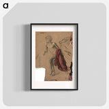 Boy nude with red drapery - グスタフ クリムト Poster.