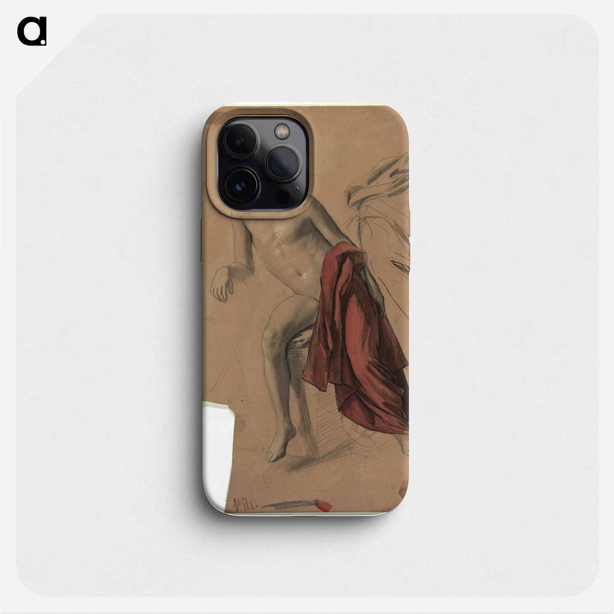 Boy nude with red drapery - グスタフ クリムト Phone Case.