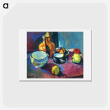 アートポストカード-Dishes and Fruit on a Red and Black Carpet - アンリ マティス Postcard.
