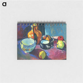 アートメモ帳-Dishes and Fruit on a Red and Black Carpet - アンリ マティス Memo.