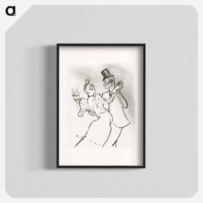 アートポスター-The Dancer La Goulue and Valentin Le Désossé Dancing in the Moulin Rouge - アンリ ド トゥールーズ ロートレック Poster.