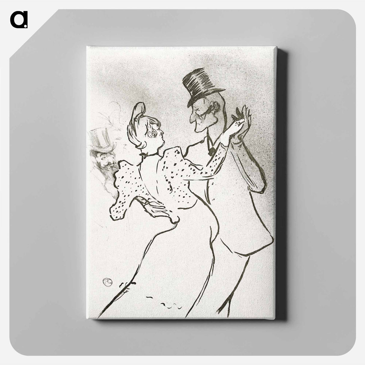 アートパネル-The Dancer La Goulue and Valentin Le Désossé Dancing in the Moulin Rouge - アンリ ド トゥールーズ ロートレック Canvas.