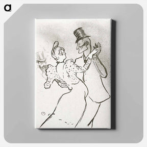 アートパネル-The Dancer La Goulue and Valentin Le Désossé Dancing in the Moulin Rouge - アンリ ド トゥールーズ ロートレック Canvas.