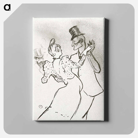 アートパネル-The Dancer La Goulue and Valentin Le Désossé Dancing in the Moulin Rouge - アンリ ド トゥールーズ ロートレック Canvas.