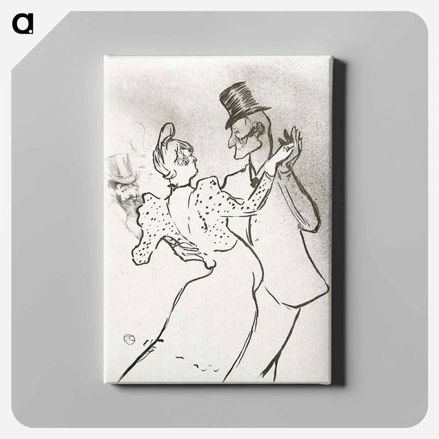 アートパネル-The Dancer La Goulue and Valentin Le Désossé Dancing in the Moulin Rouge - アンリ ド トゥールーズ ロートレック Canvas.