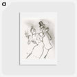 アートポストカード-The Dancer La Goulue and Valentin Le Désossé Dancing in the Moulin Rouge - アンリ ド トゥールーズ ロートレック Postcard.