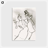 アートポストカード-The Dancer La Goulue and Valentin Le Désossé Dancing in the Moulin Rouge - アンリ ド トゥールーズ ロートレック Postcard.