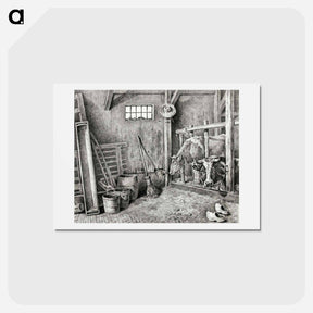 アートポストカード-Two cows - ジャン ベルナール Postcard.