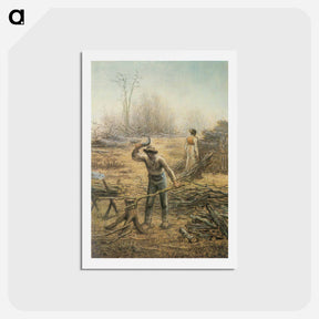 アートポストカード-Lumberjack preparing firewood - ジャン フランソワ ミレー Postcard.