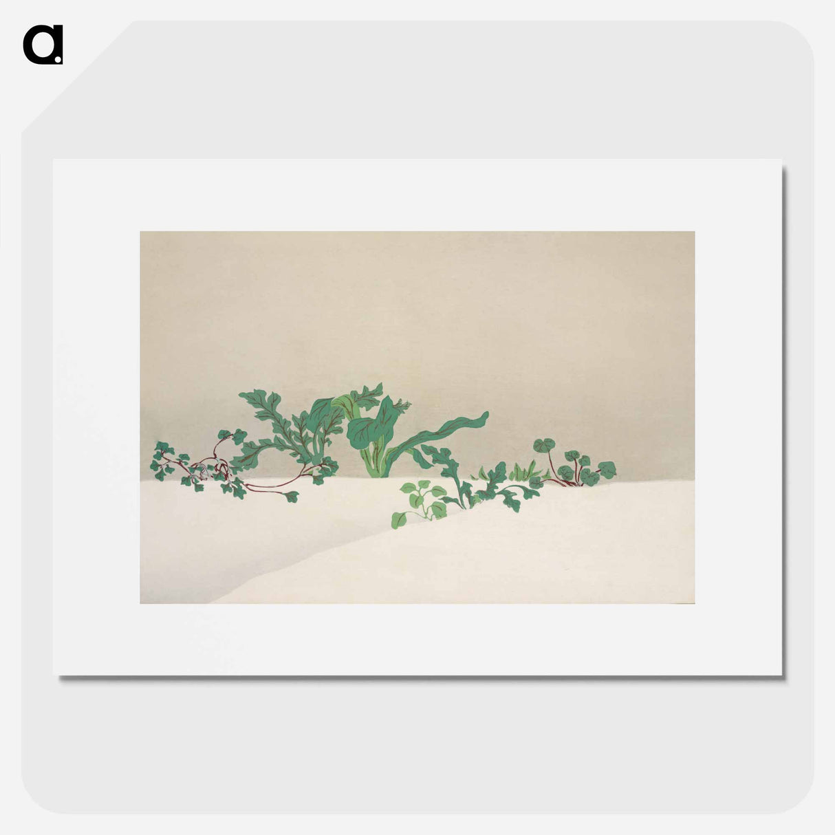 Green plants from Momoyogusa – Flowers of a Hundred Generations by Kamisaka Sekka - Kamisaka Sekka Poster.