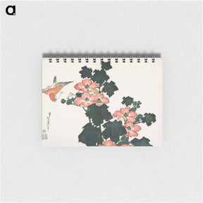 アートメモ帳-Red Roses and Bird - 葛飾 北斎 Memo.