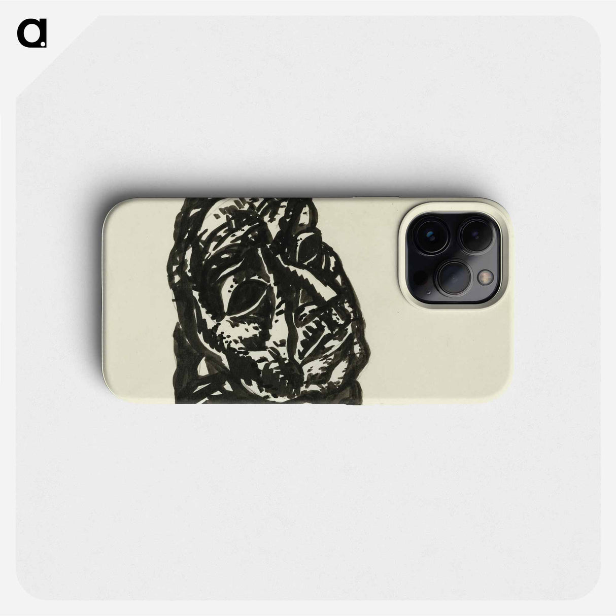 Kop van een man schuin naar rechtsboven kijkend - レオ ヘステル Phone Case.