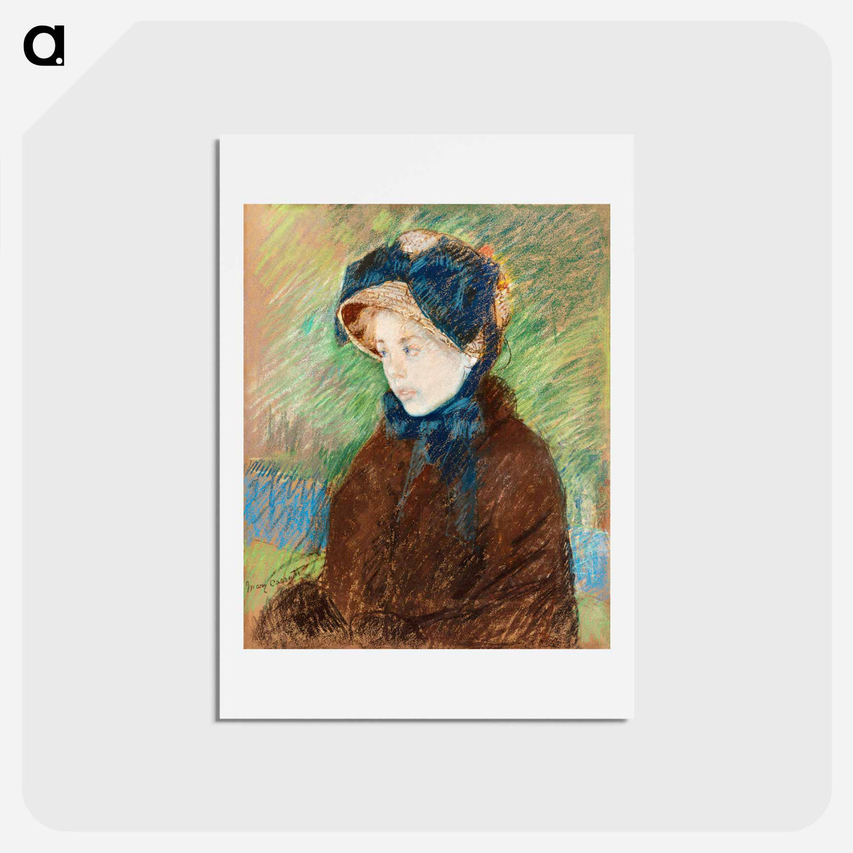 アートポストカード-Susan in a Straw Bonnet - メアリー カサット Postcard.