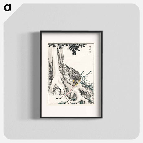 アートポスター-Japanese Great Tit and Japanese Cypress
 - 鳥類図鑑 Poster.