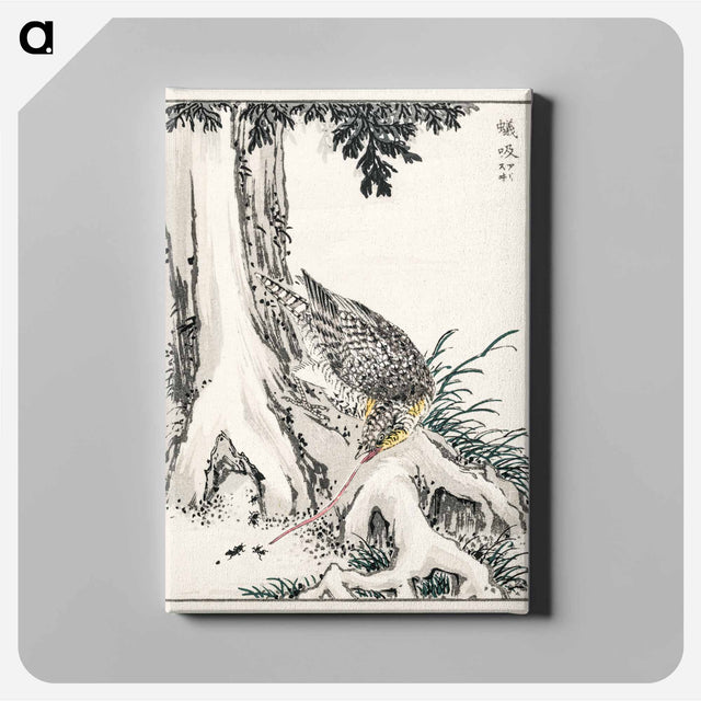 アートパネル-Japanese Great Tit and Japanese Cypress
 - 鳥類図鑑 Canvas.