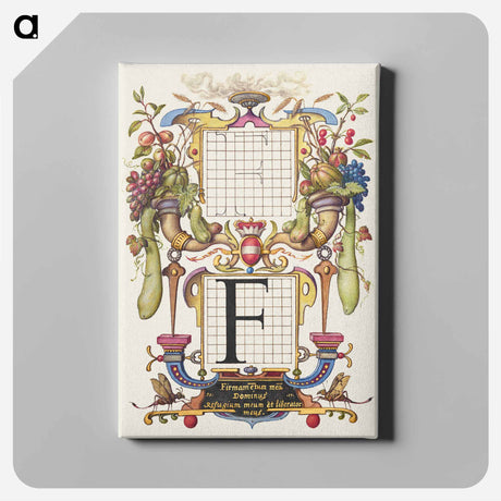 アートパネル-Guide for Constructing the Letter F from Mira Calligraphiae Monumenta
 - 書道のお手本 Canvas.