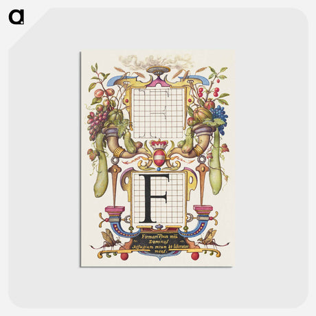 アートポストカード-Guide for Constructing the Letter F from Mira Calligraphiae Monumenta
 - 書道のお手本 Postcard.