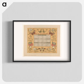 アートポスター-Kalender van het jaar 1899, met bloemen, insecten en kikkers - テオ ヴァン ホイテマ Poster.