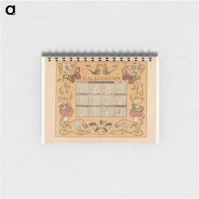 アートメモ帳-Kalender van het jaar 1899, met bloemen, insecten en kikkers - テオ ヴァン ホイテマ Memo.