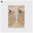アートポストカード-Ichikawa Yaozō III (R) and Nakayama Tomisaburō I (L) as Two Kamuro Performing a Lion Dance - 東洲斎 写楽 Postcard.