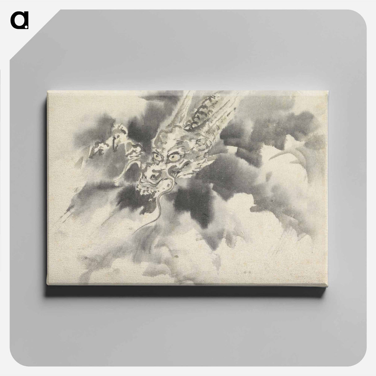 アートパネル-Draak en wolken - 歌川 国芳 Canvas.