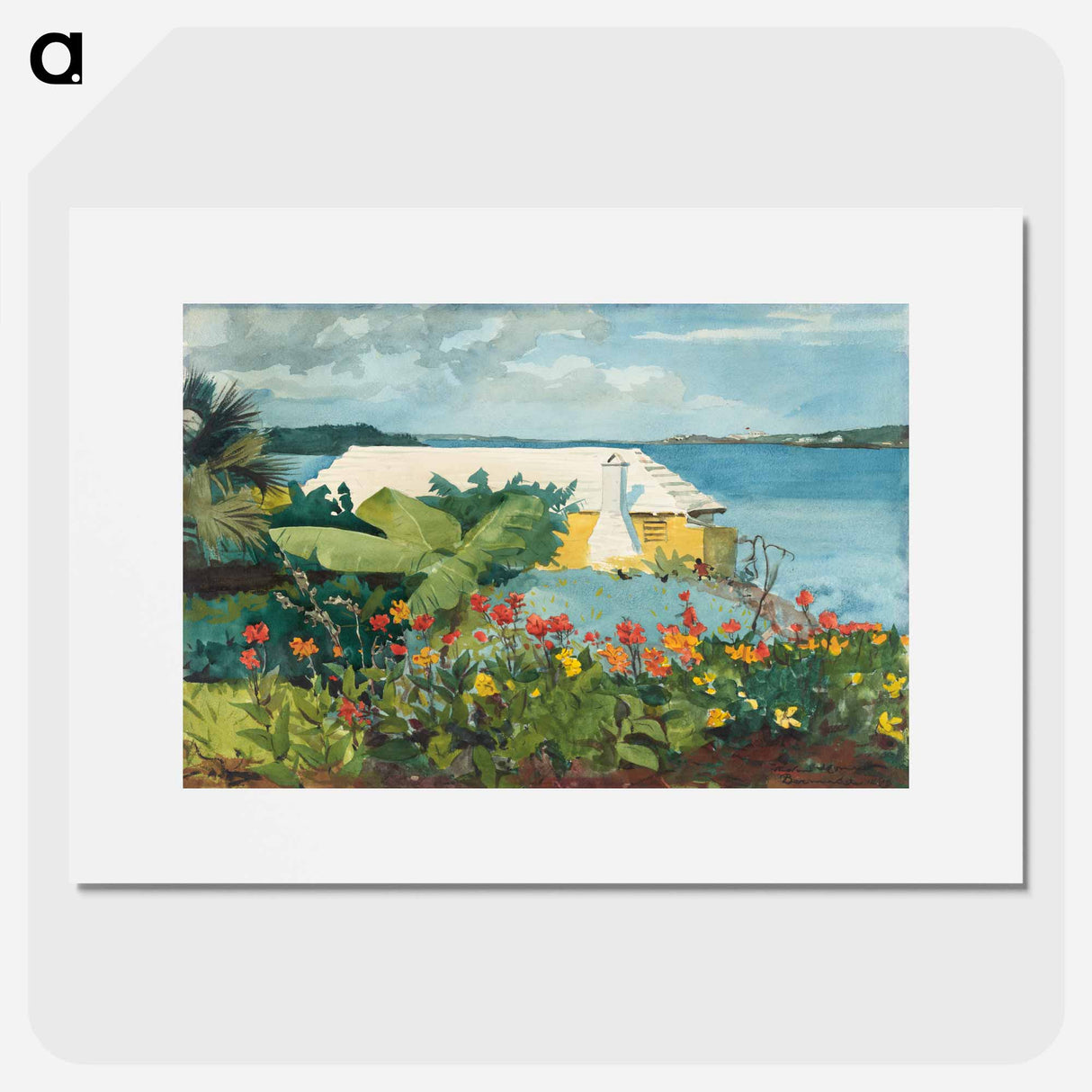 Flower Garden and Bungalow, Bermuda - Winslow Homer Poster.