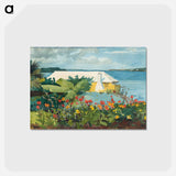 アートポストカード-Flower Garden and Bungalow, Bermuda - ウィンスロー ホーマー Postcard.