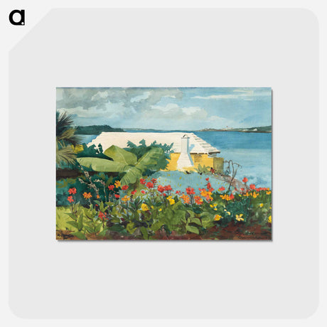 アートポストカード-Flower Garden and Bungalow, Bermuda - ウィンスロー ホーマー Postcard.