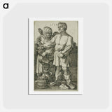 アートポストカード-The Peasant and His Wife at Market - アルブレヒト デューラー Postcard.