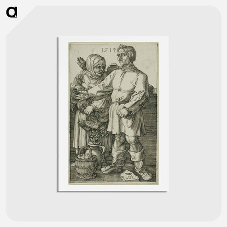アートポストカード-The Peasant and His Wife at Market - アルブレヒト デューラー Postcard.