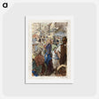 アートポストカード-The Market at Gisors; Rue Cappeville - カミーユ ピサロ Postcard.
