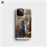 The Market at Gisors; Rue Cappeville - Camille Pissarro Phone Case.