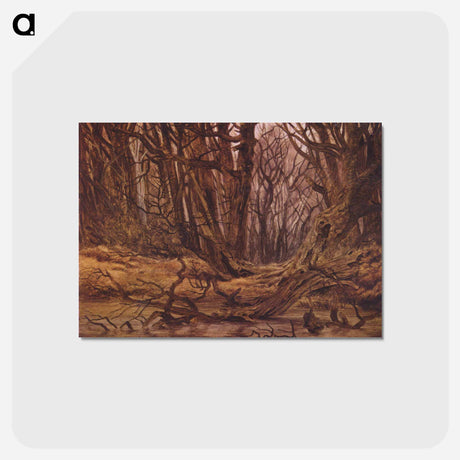アートポストカード-Forrest in the end of the autumn - カスパー ダーヴィト フリードリヒ Postcard.