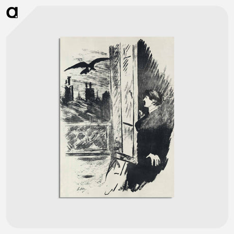 アートポストカード-The Raven - エドゥアール マネ Postcard.