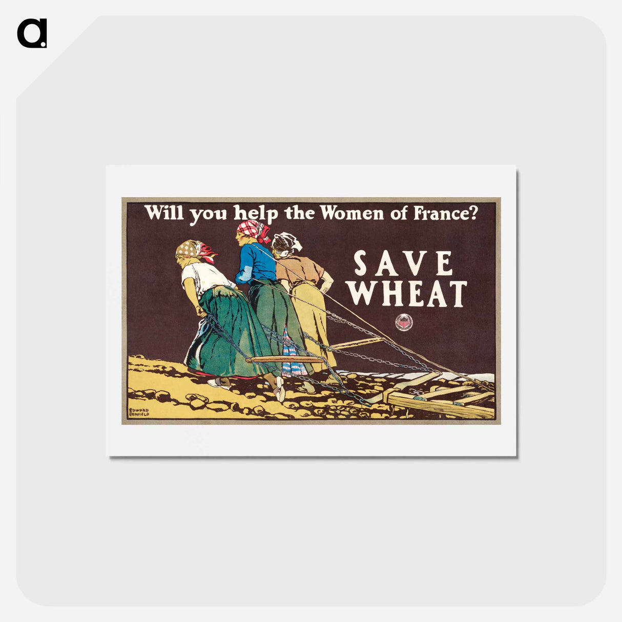 アートポストカード-Will you help the women of France? - エドワード ペンフィールド Postcard.