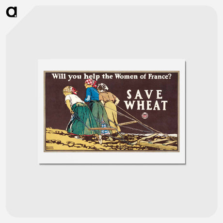 アートポストカード-Will you help the women of France? - エドワード ペンフィールド Postcard.
