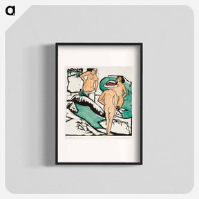 アートポスター-Women Bathing Between White Stones - エルンスト ルートヴィヒ キルヒナー Poster.