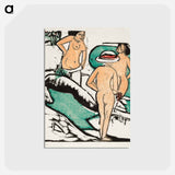 アートポストカード-Women Bathing Between White Stones - エルンスト ルートヴィヒ キルヒナー Postcard.