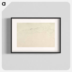 アートポスター-Reclining Nude with Outstretched Left Arm - グスタフ クリムト Poster.