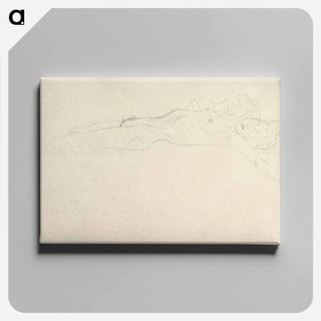 Reclining Nude with Outstretched Left Arm - グスタフ クリムト Canvas.