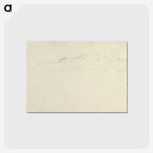 左腕を伸ばして横たわる裸婦 - グスタフ クリムト Postcard.
