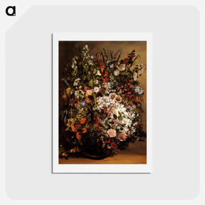 アートポストカード-Bouquet of Flowers - ギュスターヴ クールベ Postcard.