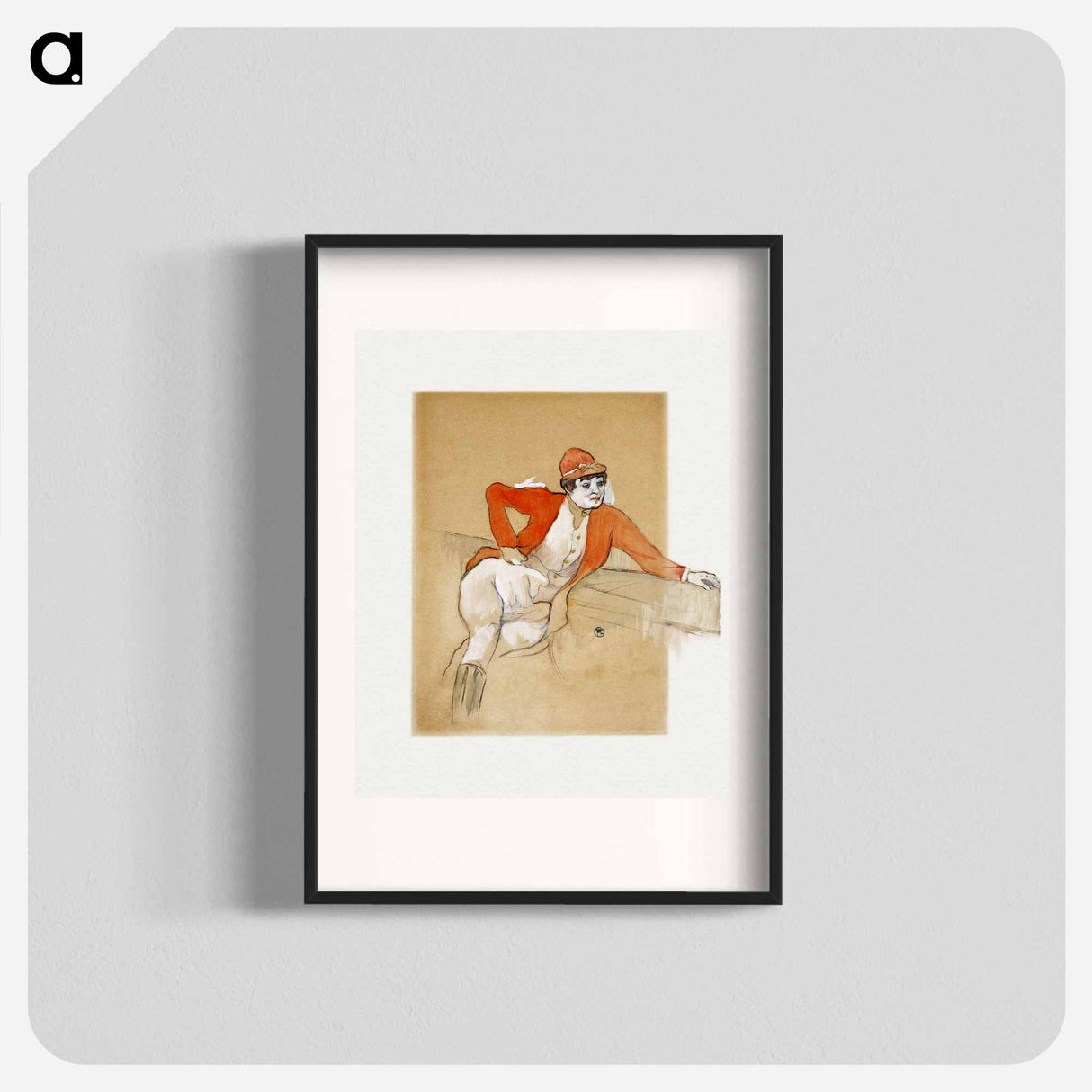 La Macarona in the Costume of a Jockey - Henri de Toulouse-Lautrec Poster.