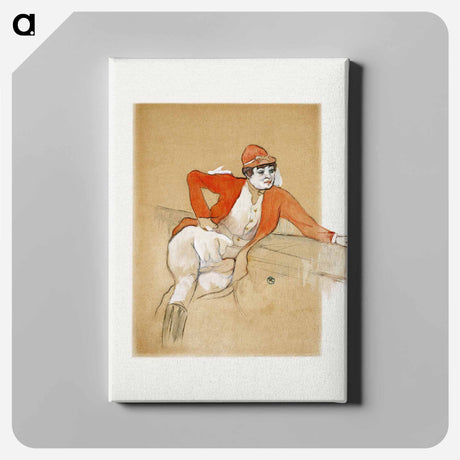 アートパネル-La Macarona in the Costume of a Jockey - アンリ ド トゥールーズ ロートレック Canvas.