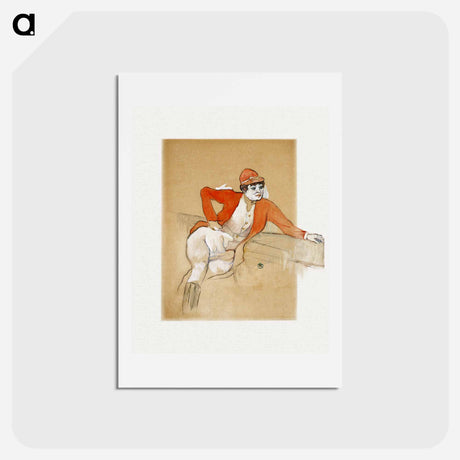 アートポストカード-La Macarona in the Costume of a Jockey - アンリ ド トゥールーズ ロートレック Postcard.