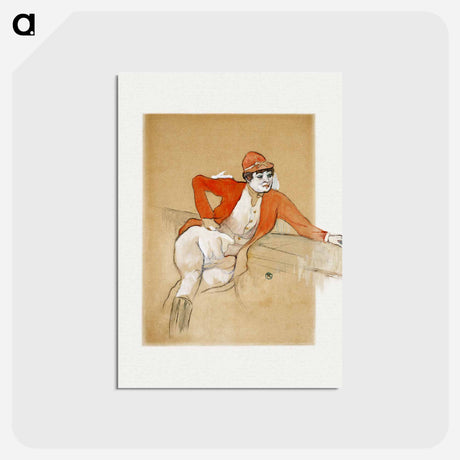 アートポストカード-La Macarona in the Costume of a Jockey - アンリ ド トゥールーズ ロートレック Postcard.