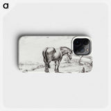 Standing horse at chicken with chicks - Jean Bernard Phone Case.