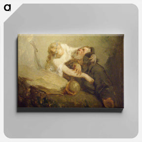 アートパネル-The Temptation of St. Anthony - ジャン フランソワ ミレー Canvas.